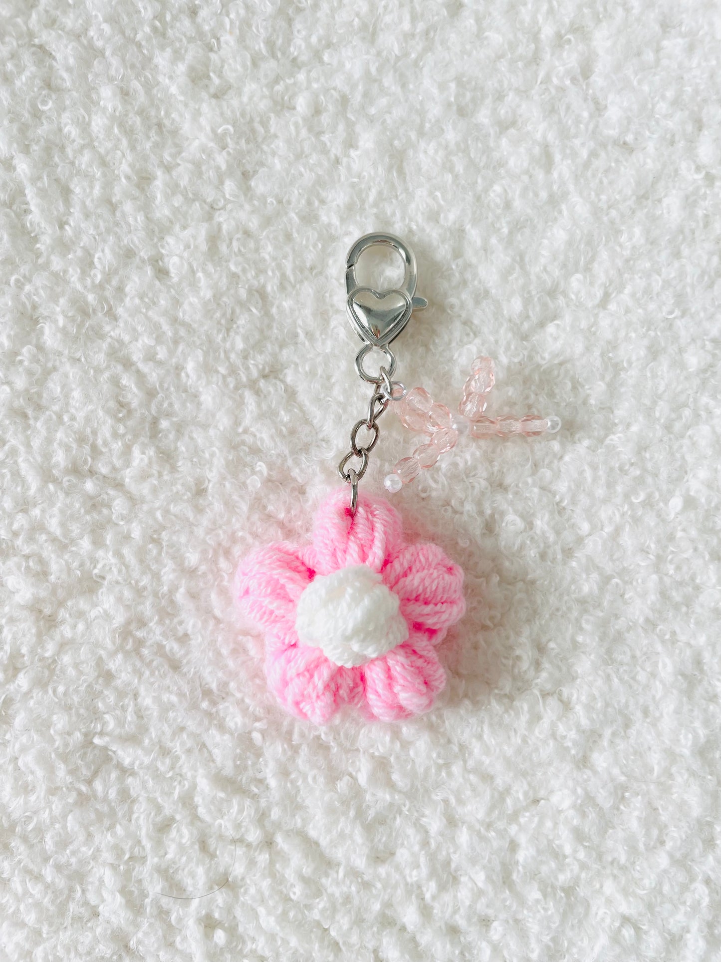 Porte-clés fleurs en crochet